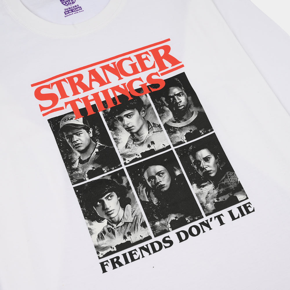 Boys Jersey/Terry T-Shirt (Friends Don’t Lie)  - White