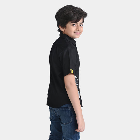 Boys Oxford Casual Shirt-BLACK