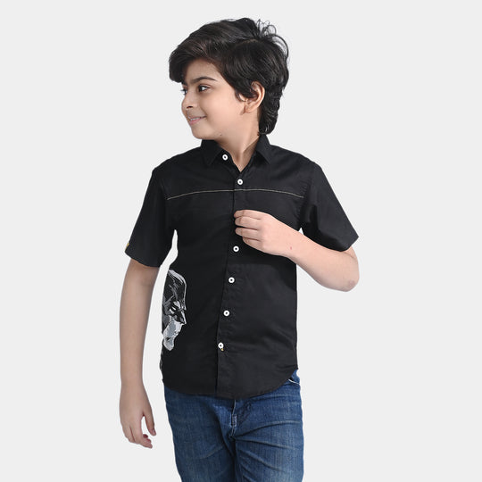 Boys Oxford Casual Shirt-BLACK