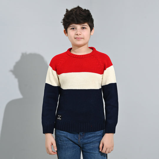 Boys Acrylic Sweater-Electric - Multi