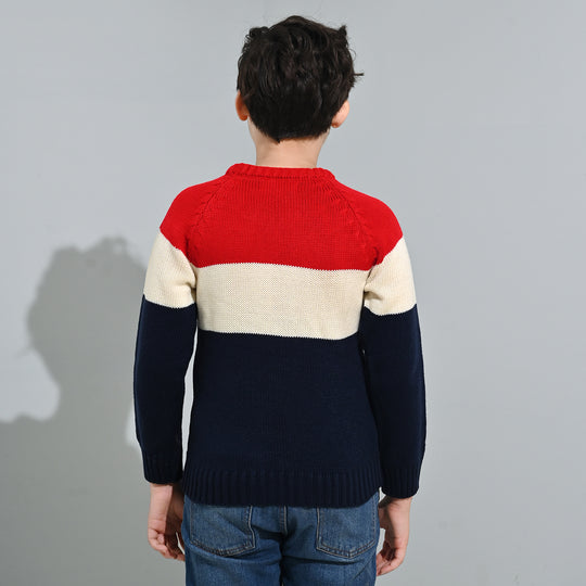 Boys Acrylic Sweater-Electric - Multi