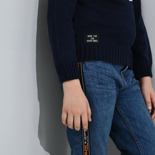 Boys Acrylic Sweater-Electric - Multi