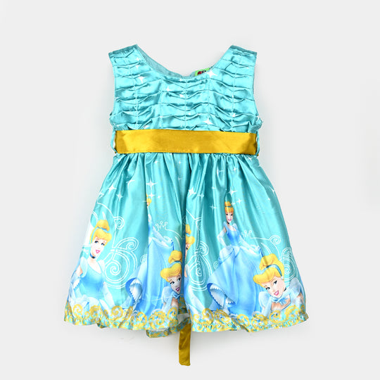 Girls Poly Satin Fancy Frock Cinderella-Multi