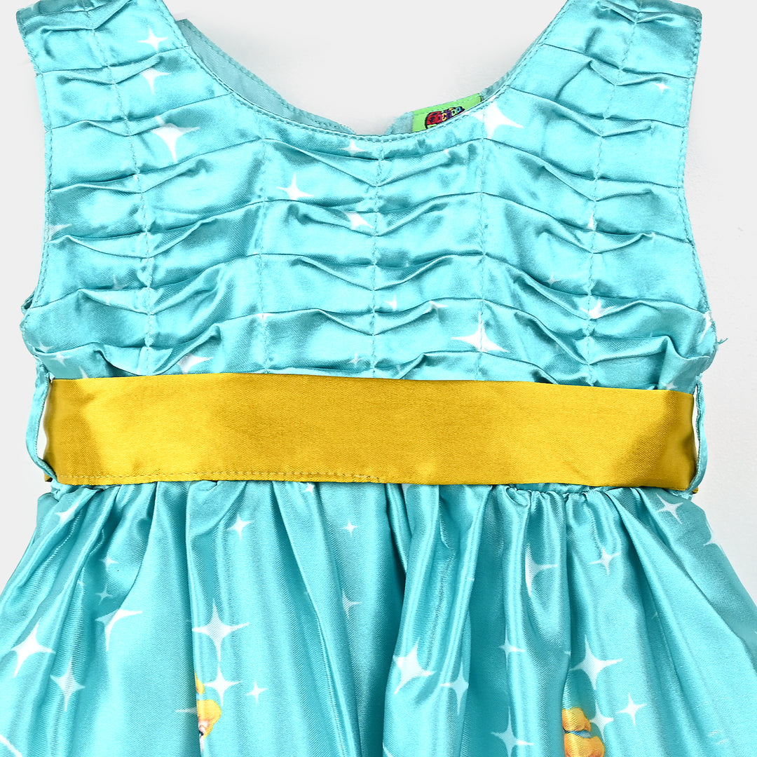 Girls Poly Satin Fancy Frock Cinderella-Multi