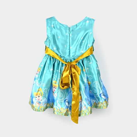 Girls Poly Satin Fancy Frock Cinderella-Multi