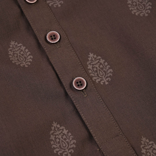 Boys Poly Viscose 2Piece Suit (Ornate/2)-Brown-2