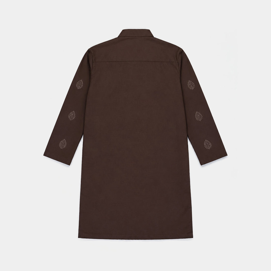 Boys Poly Viscose 2Piece Suit (Ornate/2)-Brown-2