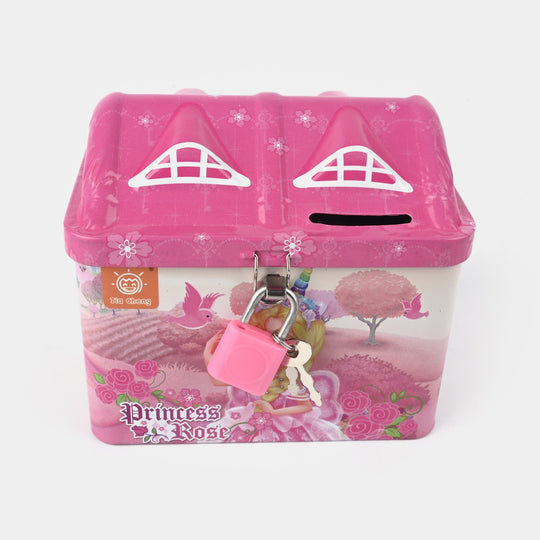 Metal Coin/Money Box with Lock for Kids