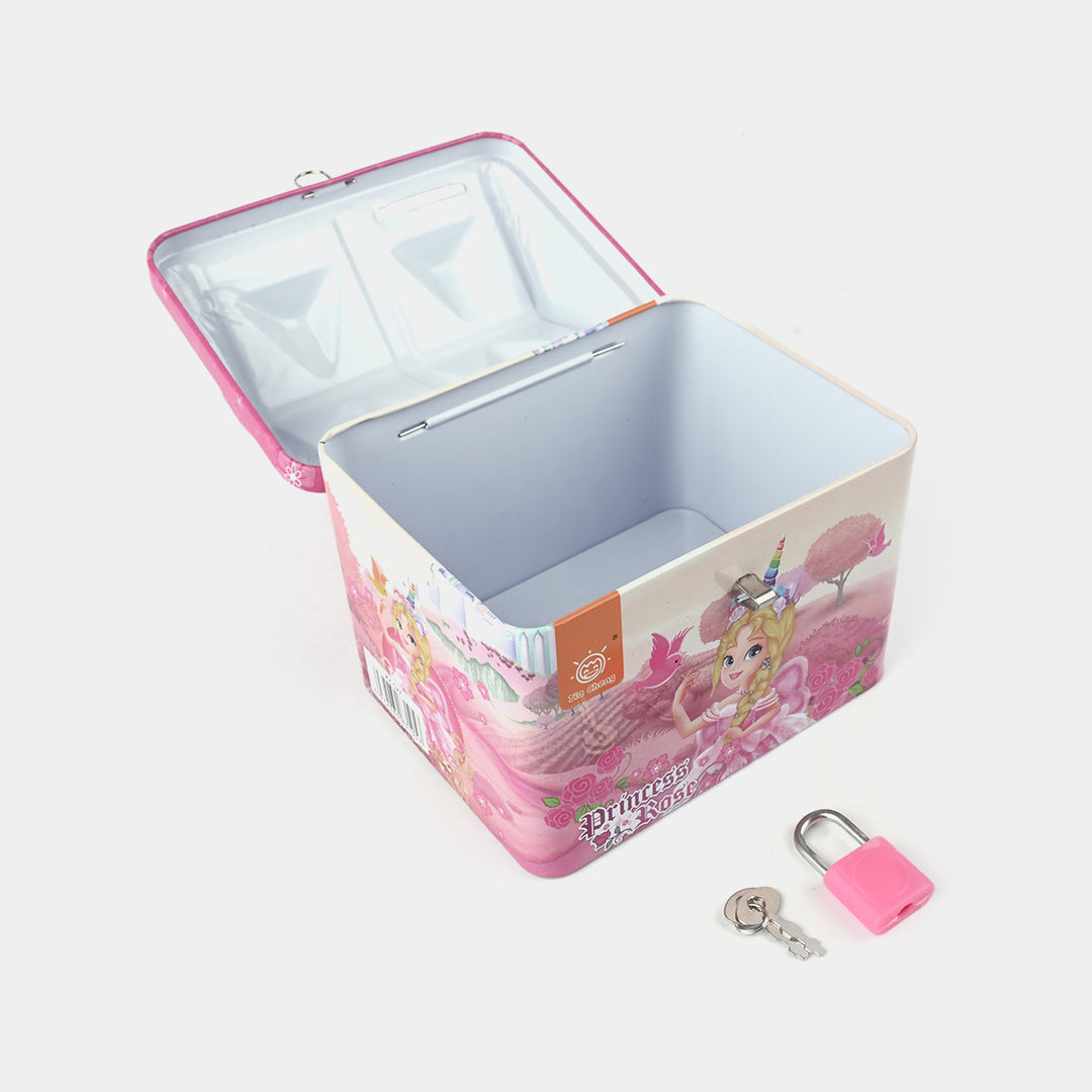 Metal Coin/Money Box with Lock for Kids