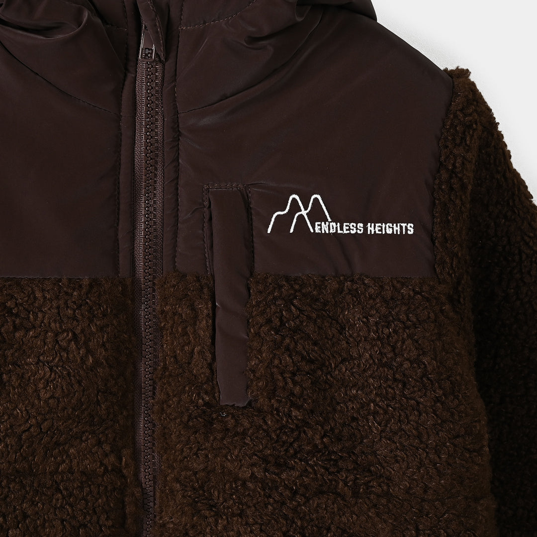 Boys Quilted Jacket Endless Heights-BROWN