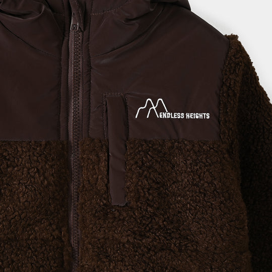 Boys Quilted Jacket Endless Heights-BROWN