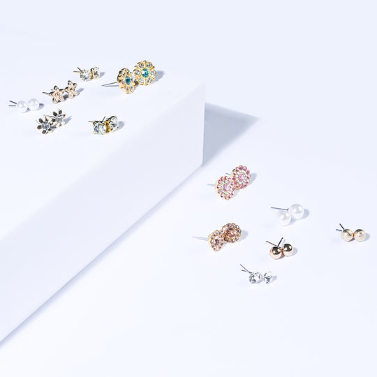 12 Pairs Charming Ears Studs/Tops For Girls