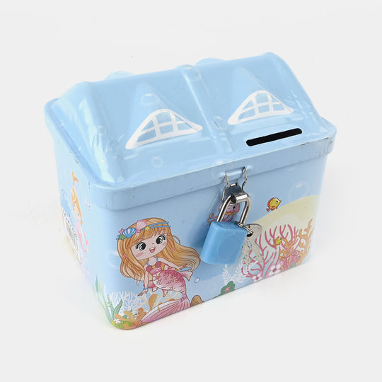 Metal Coin/Money Box with Lock for Kids