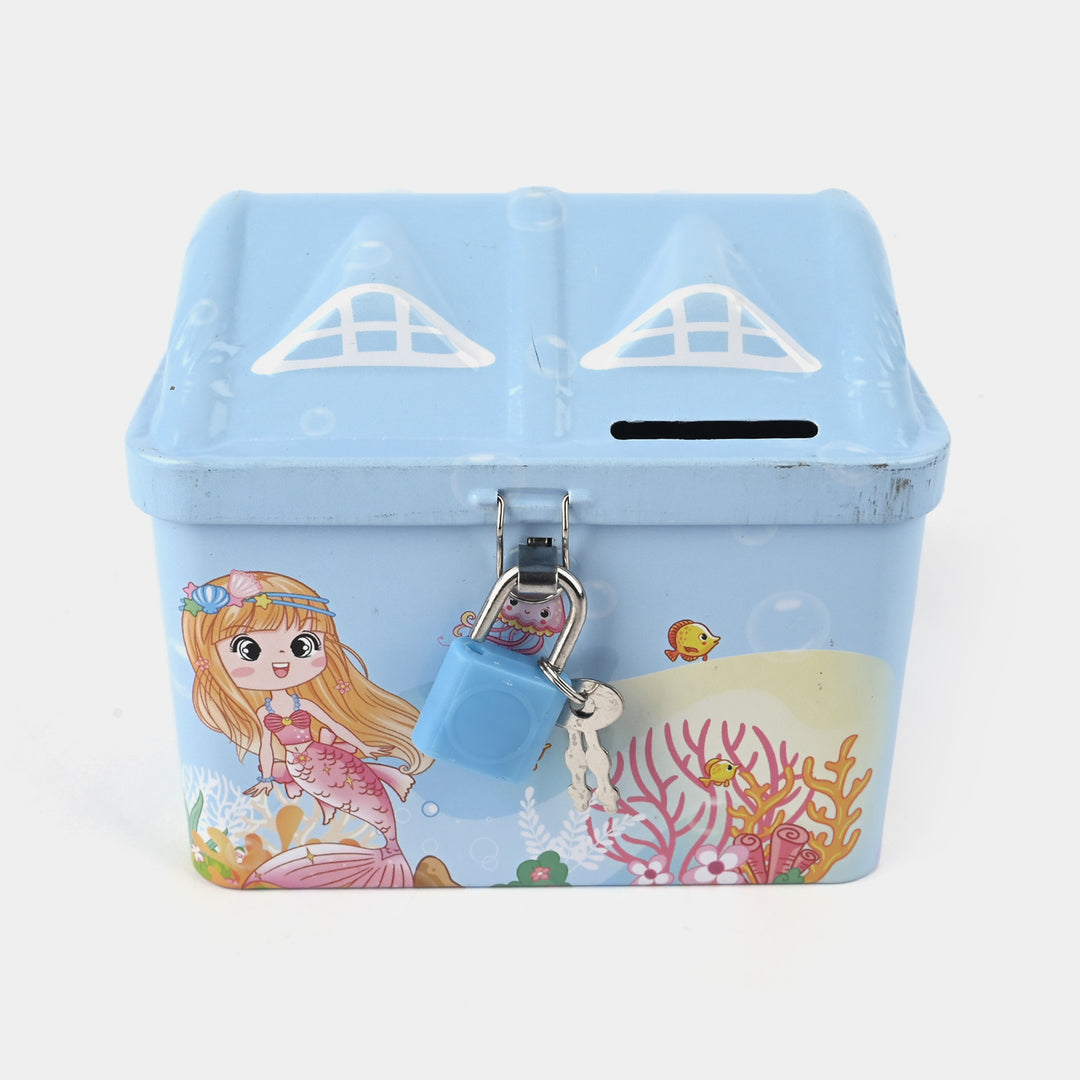 Metal Coin/Money Box with Lock for Kids