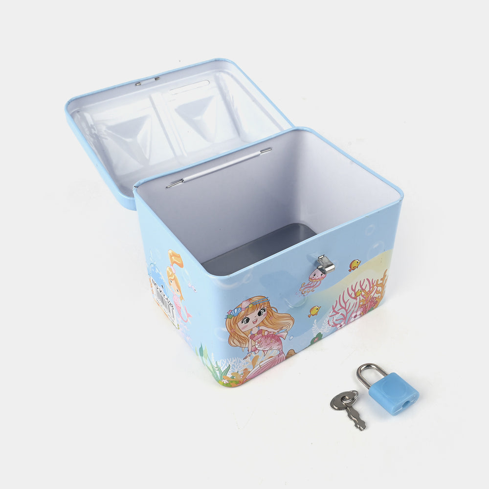 Metal Coin/Money Box with Lock for Kids