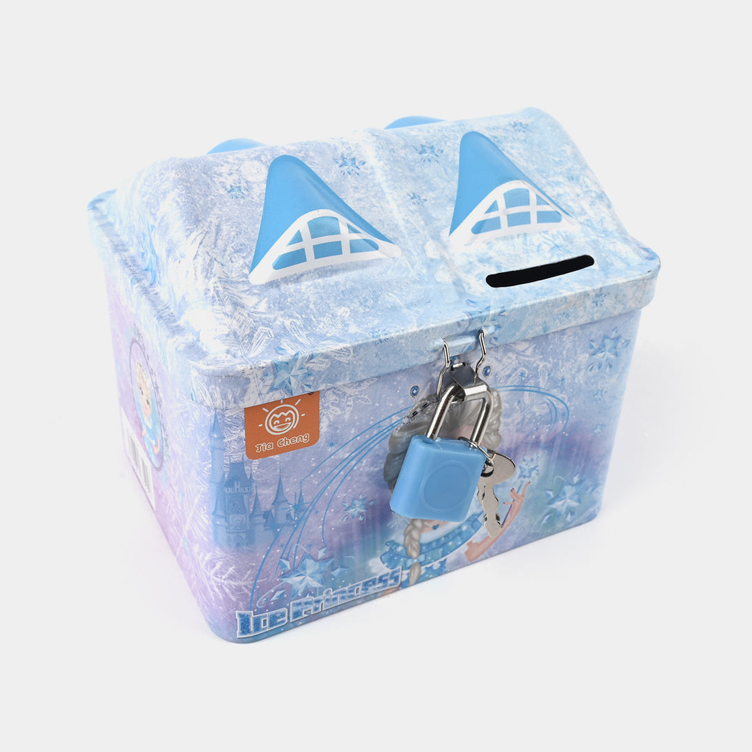 Metal Coin/Money Box with Lock for Kids