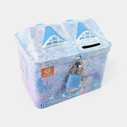 Metal Coin/Money Box with Lock for Kids
