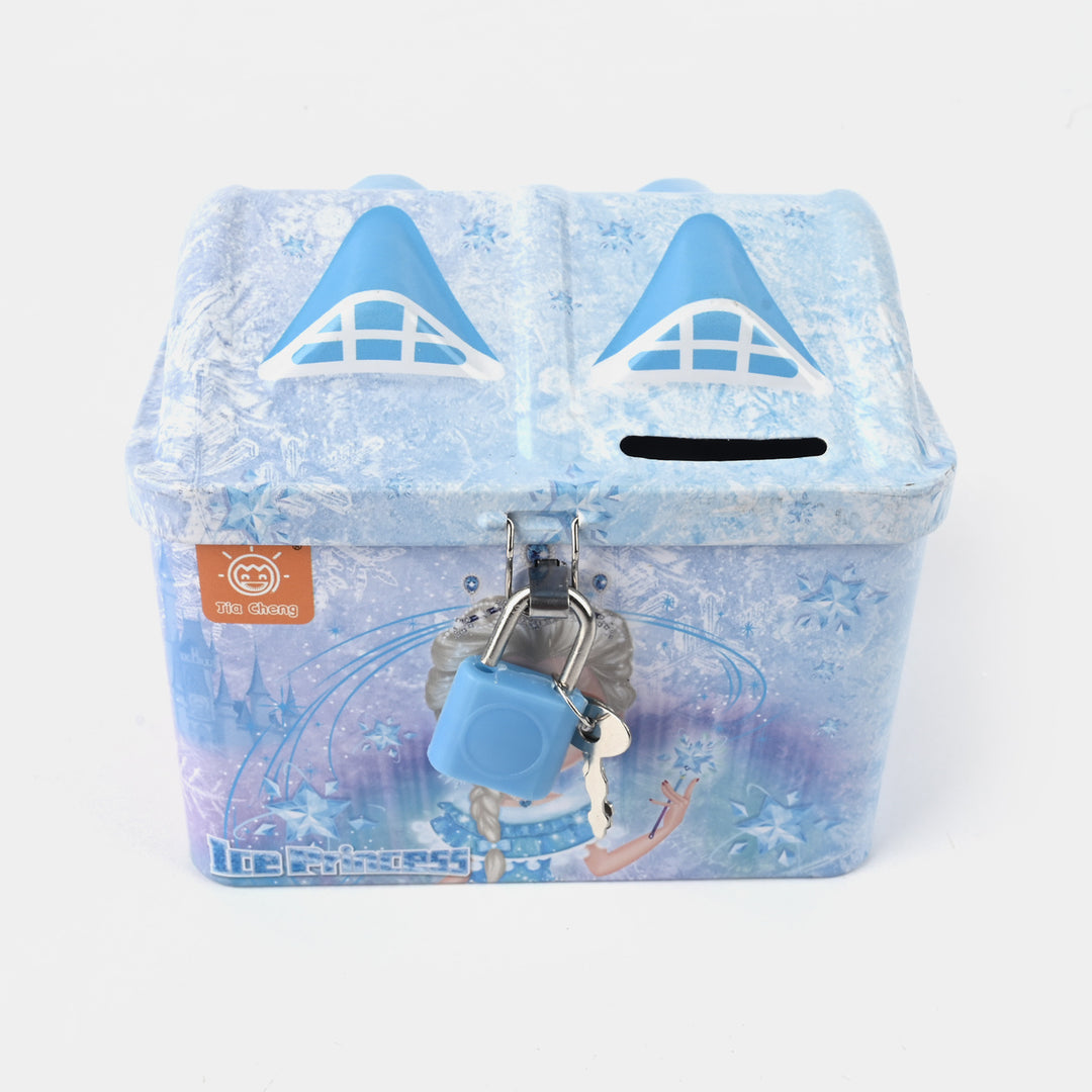 Metal Coin/Money Box with Lock for Kids