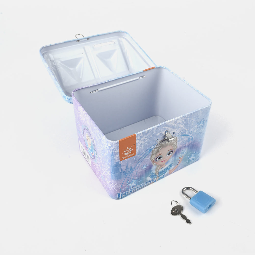 Metal Coin/Money Box with Lock for Kids