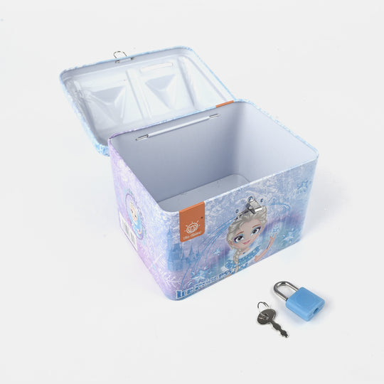 Metal Coin/Money Box with Lock for Kids