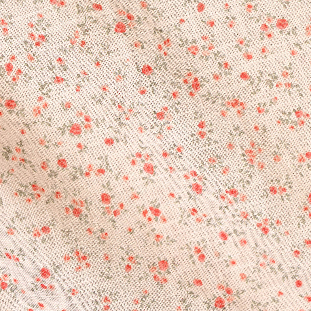 Girls Cotton Casual Top Floral-Beige-1