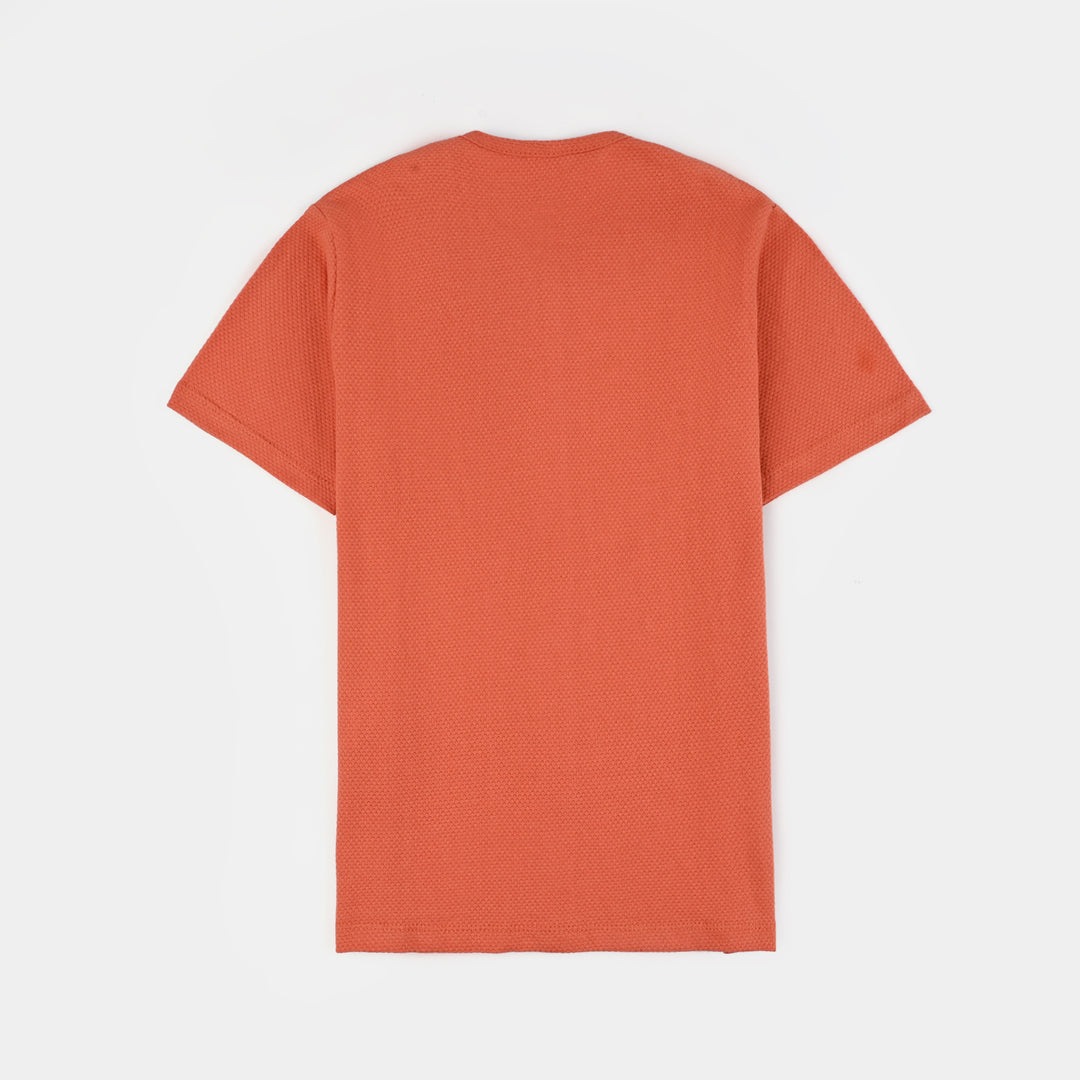 Girls Jersey/Terry 2 Piece Suit EMB Flower-Orange Rust