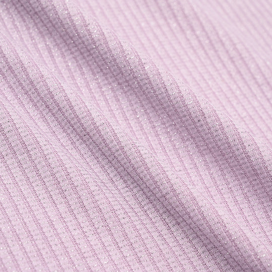 Girls 2x1 Rib T-Shirt Lurex – Purple