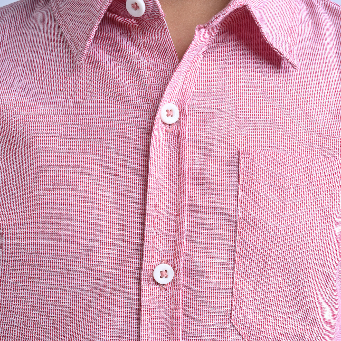 Boys Cotton Casual F/S Shirt- Pink
