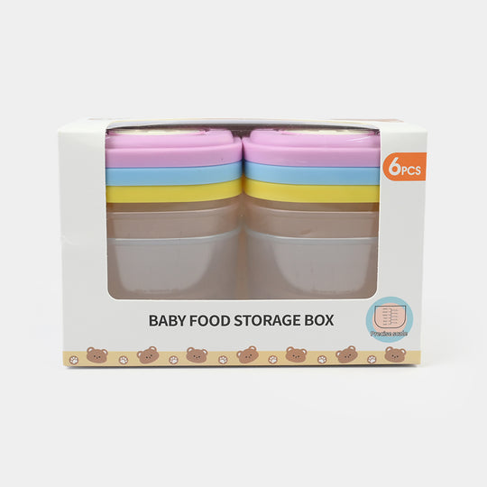 Baby Food Storage Containers Set (6 Pcs)