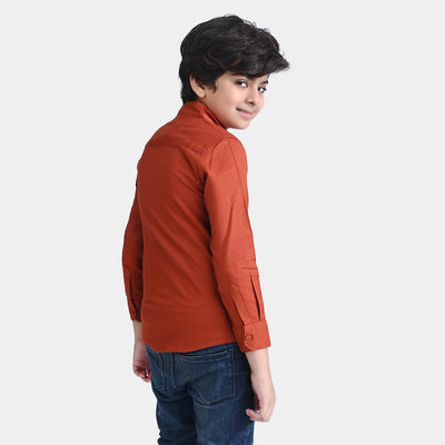 Boys Cotton Casual Shirt F/S Hero-Red