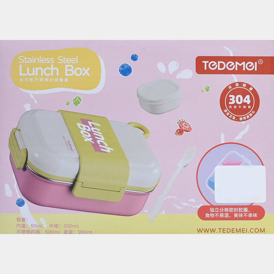 Tedemei Stainless Steel Lunch Box with Dip Container and Spoon