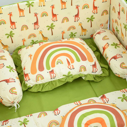 Rainbow & Giraffe Cot Bedding Set