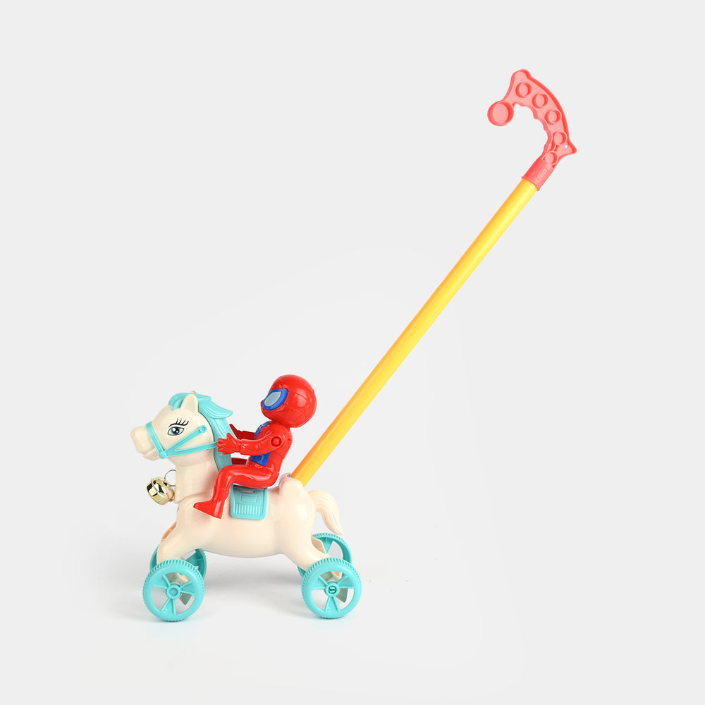Superhero Mounted Push-Along Toy for Kids