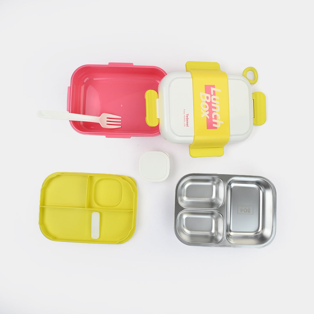 Tedemei Stainless Steel Lunch Box with Dip Container and Spoon