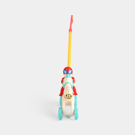 Superhero Mounted Push-Along Toy for Kids
