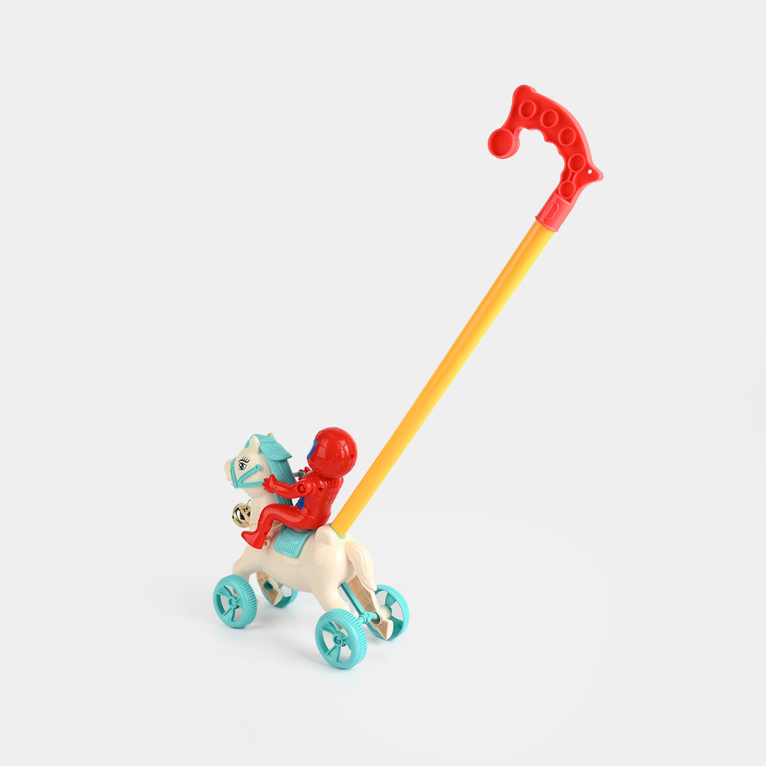 Superhero Mounted Push-Along Toy for Kids