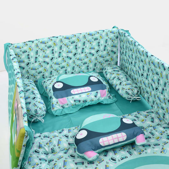 Aqua Car Cot Bedding Set