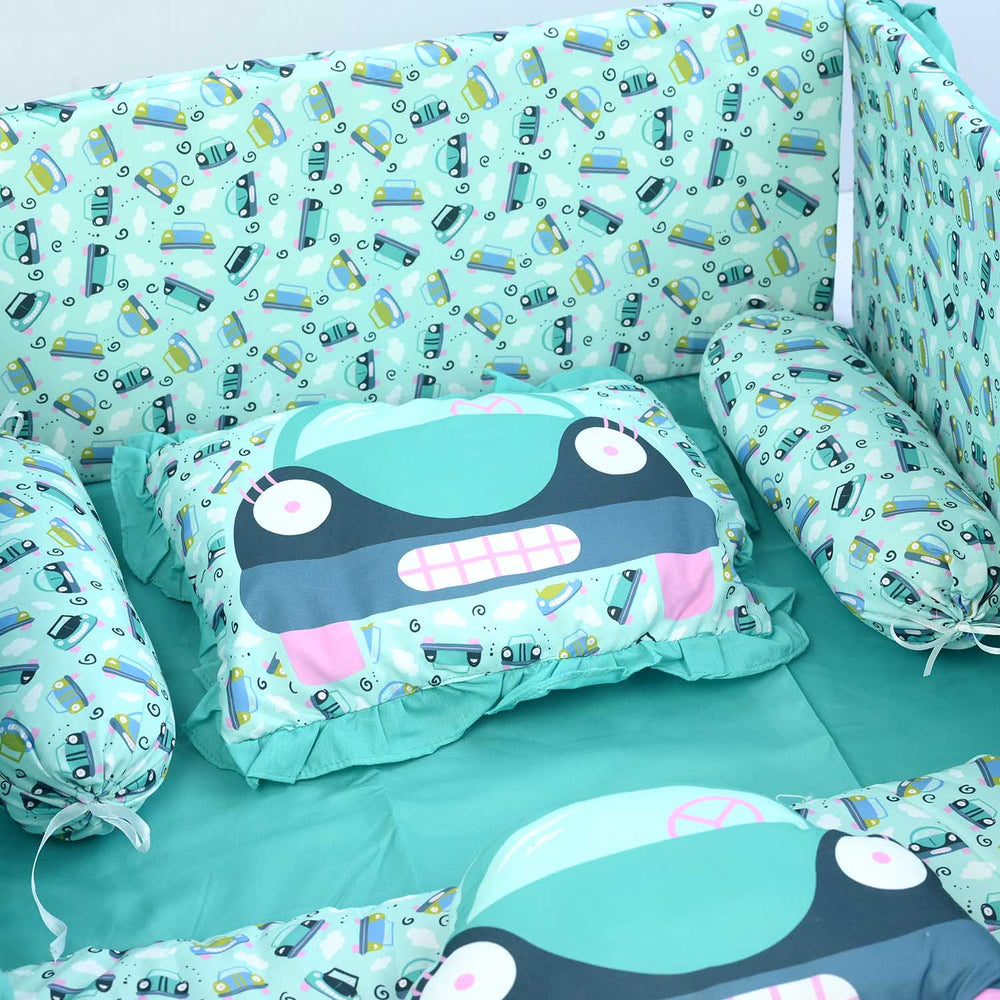 Aqua Car Cot Bedding Set
