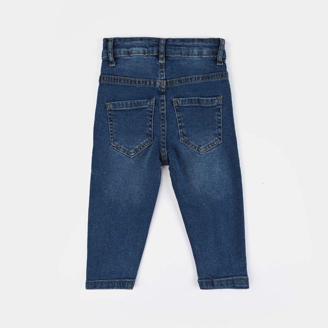 Infant Girls Denim Stretch Pant Hearts-Light Blue