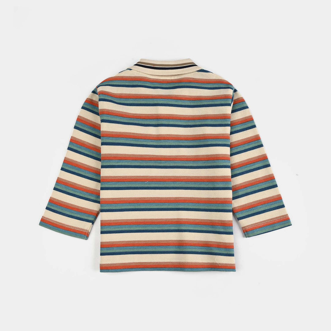 Infant Boys Jumbo Pique Polo F/S Boat-Wood.Ash