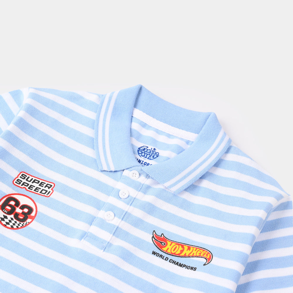Boys Cotton PK Polo (Hot Wheels) – Blue
