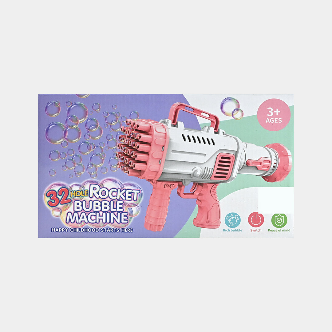 32 Hole Rocket Bubble Machine Gun Toy for Kids