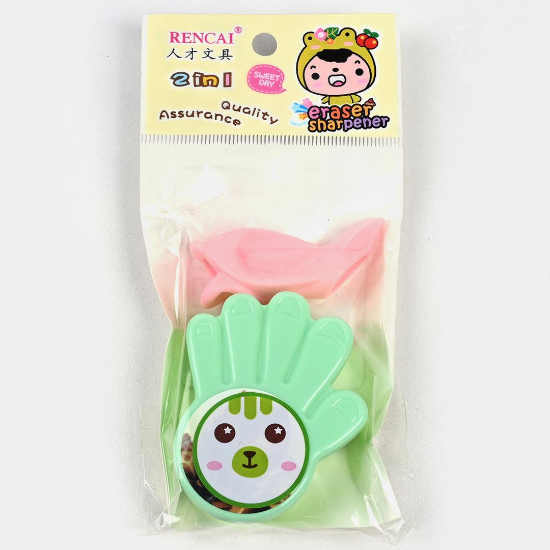 Eraser +Sharpener 2IN1 For Kids
