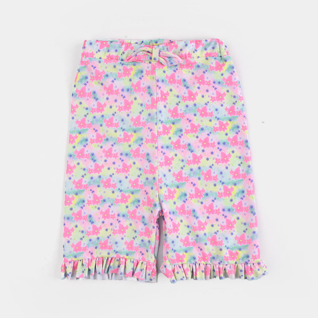 Girls Micro Fiber 2Piece NEON PINK FLORA-SKY BLUE