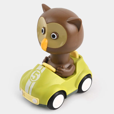 Four-Wheel Cartoon Car With Owl Toy