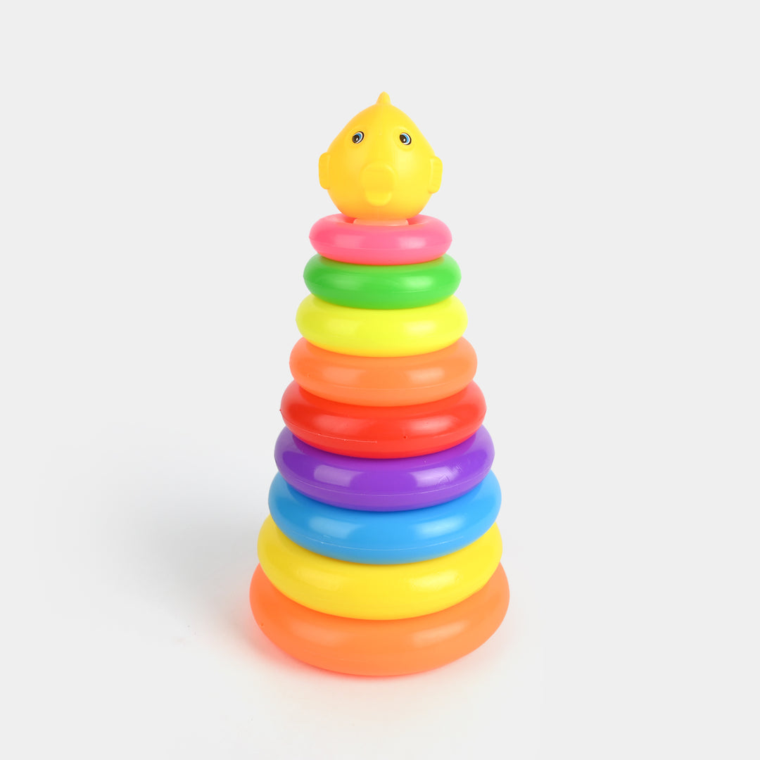 Rainbow Stacking Rings Tower Toy Fish Topper