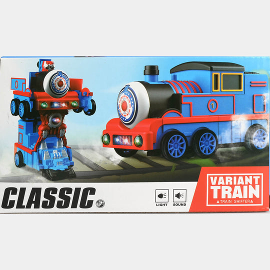 Train Transforming Robot Toy with Light & Sound