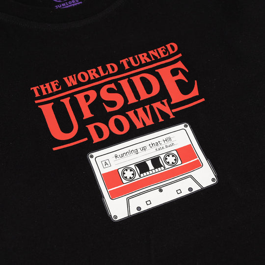 Boys Jersey/Terry T-Shirt Upside Down-BLACK