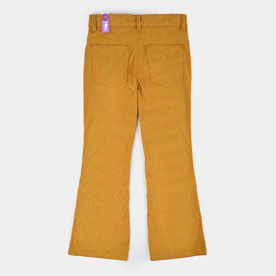 Girls Corduroy Pant Pearls-Mustard
