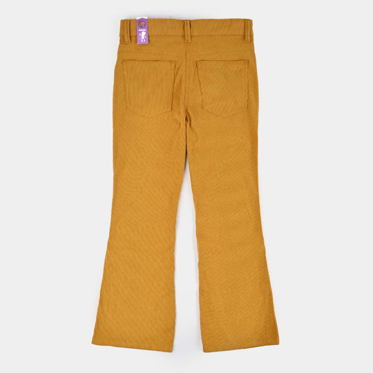Girls Corduroy Pant Pearls-Mustard